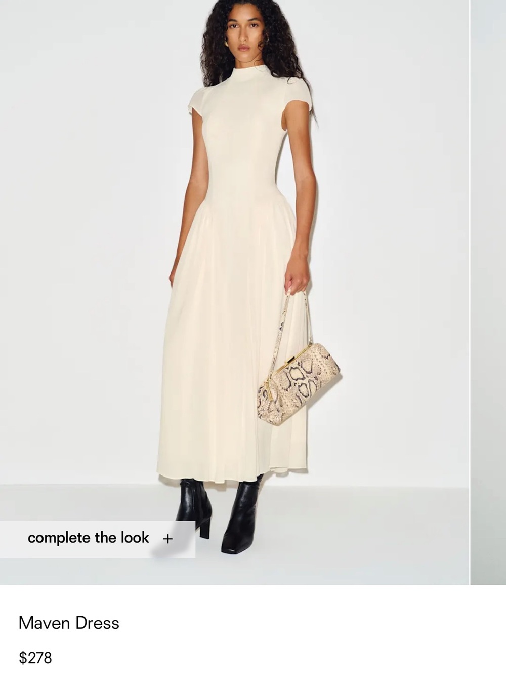 Reformation Maven Women’s Dress in fior di latte size 4